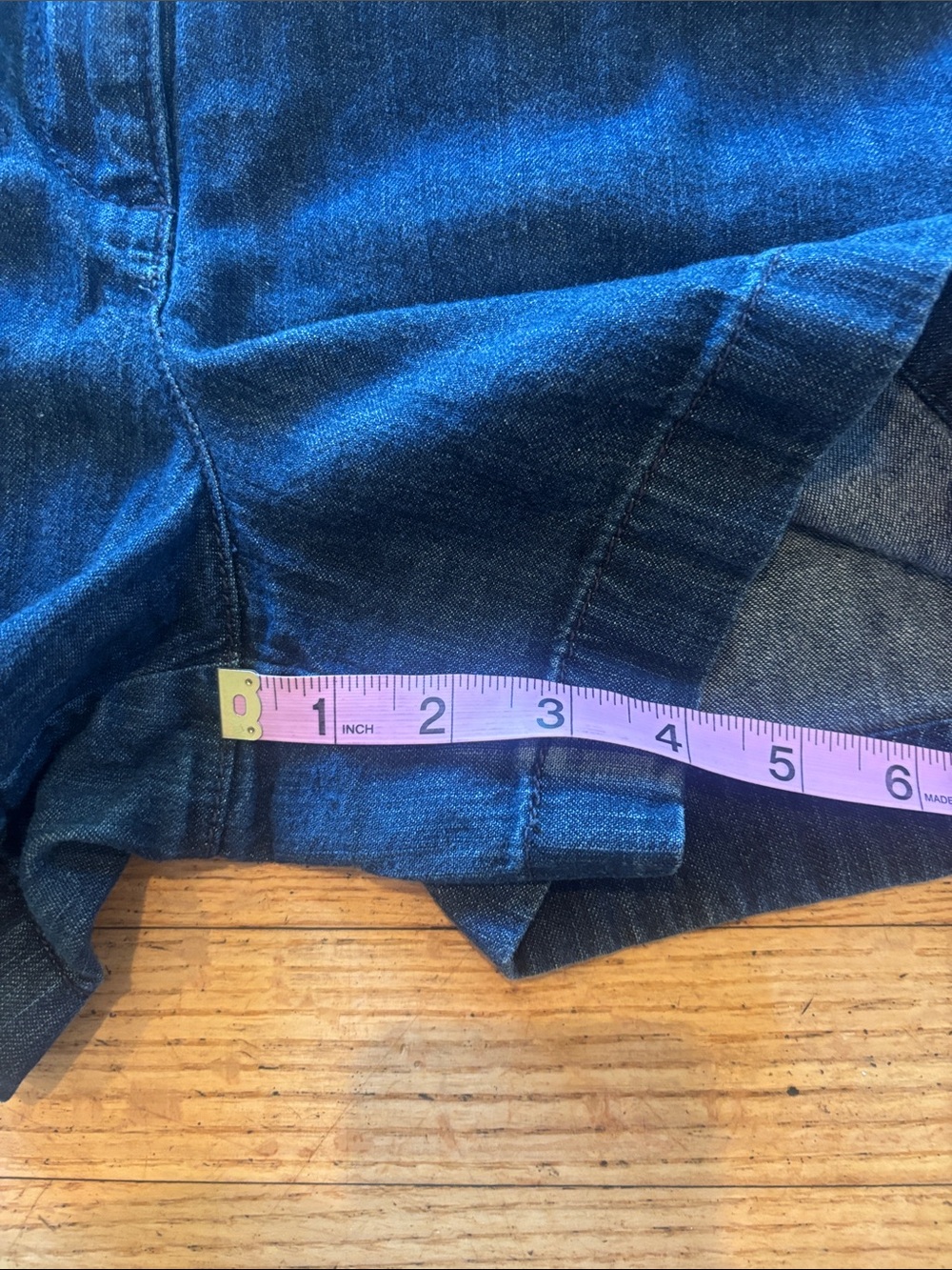 LOFT Dark Blue Denim Jean Shorts - Picture 6 of 6
